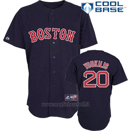 Maglia Baseball Uomo Boston Red Sox Majestic 20 Jimmy Rollins Blu Cool Base Giocatore